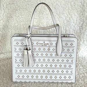 Kate Spade Perforated Handbag, White